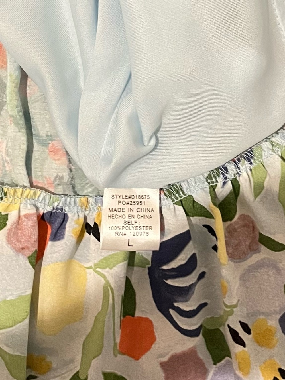 entro Multicolor Floral Tiered V-Neck Dress — Orange, Teal, Navy, Green - Picture 4 of 5